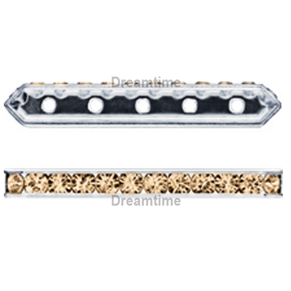 Dreamtime Crystal DC 77730 Rondelle Spacer Bars 5 Hole Light Colorado Topaz/Silver